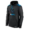 Nike Men's Miami Marlins Authentic Collection  Therma Mlb Pullover Hoodie In Black