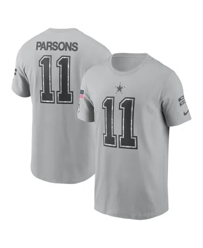 Nike Men's Micah Parsons Gray Dallas Cowboys 2024 Salute To Service Name Number T-shirt