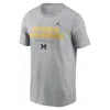 Nike Men's Michigan Courtside Basketball Jordan Brand Dri-fit College T-shirt In Gray