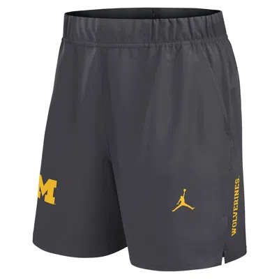 Nike Men's Michigan Primetime Victory Primary Logo Menâs Jordan Brand Dri-fit College Shorts In Gray