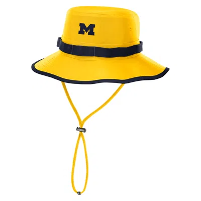 Nike Men's Michigan Sideline Apex Boonie Jordan Brand Dri-fit College Bucket Hat In Yellow
