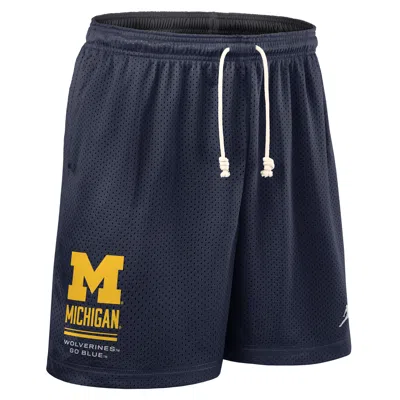 Nike Men's Michigan Sideline Reversible Jordan Brand Dri-fit College Shorts In Blue