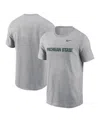 Nike Men's Heather Gray Michigan State Spartans Primetime Evergreen Wordmark T-shirt In Heather Gray