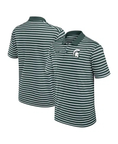 Nike Men's Michigan State Spartans Primetime Victory Striped Performance Polo In Green,white