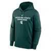 Nike Men's Michigan State Team Stacked Menâs  Therma College Pullover Hoodie In Green