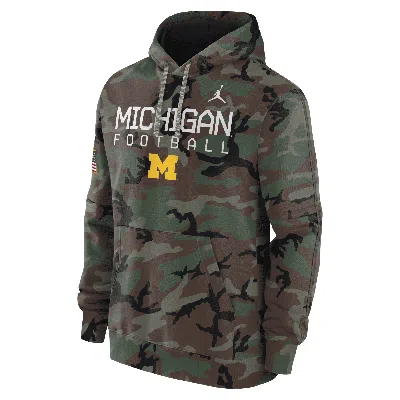 Nike Men's Michigan Wolverines Military Appreciation Club Men's  Brand College Pullover Hoodie In Green