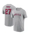 Nike Men's Mike Trout Gray Los Angeles Angels Fuse Name Number T-shirt In Gray