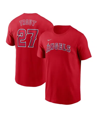 Nike Men's Mike Trout Red Los Angeles Angels Fuse Name Number T-shirt