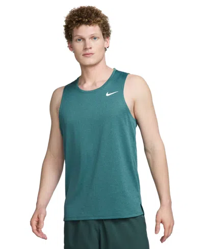 Nike Men's Miler Dri-fit Running Tank In Vintage Green