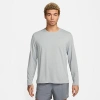 Nike Men's Miler Dri-fit Uv Long-sleeve Running Top In Grey Fog/particle Grey/heather