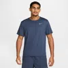 Nike Men's Miler Dri-fit Uv Short-sleeve Running Top In Blue