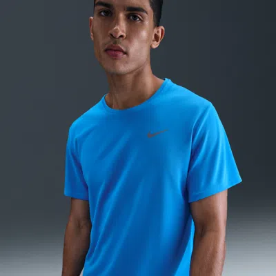 Nike Men's Miler Dri-fit Uv Short-sleeve Running Top In Blue