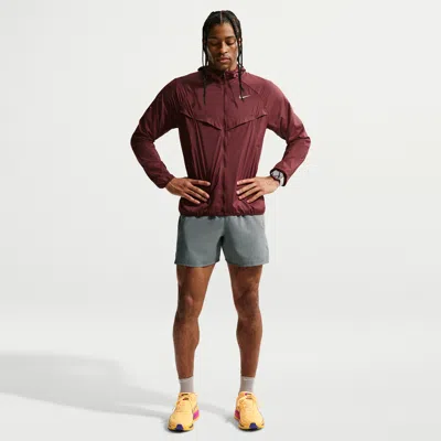 Nike Men's Miler Dri-fit 5" Brief-lined Running Shorts In Burgundy