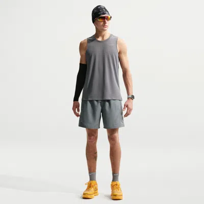 Nike Men's Miler Dri-fit 7" Brief-lined Running Shorts In Gray
