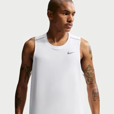 Nike Men's Miler Dri-fit Running Tank Top In White