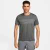 Nike Men's Miler Flash Dri-fit Uv Running T-shirt In Iron Grey/reflective Silver