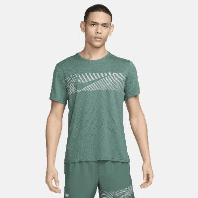 Nike Men's Miler Flash Dri-fit Uv Short-sleeve Running Top In Green