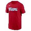 Nike Men's Jazz Chisholm Jr. Red Miami Marlins City Connect Fuse Name Number T-shirt In Red