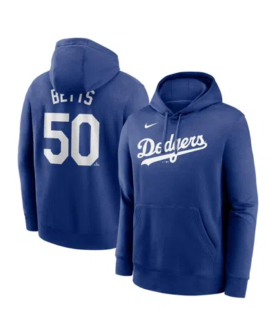 Nike Men's Mookie Betts Royal Los Angeles Dodgers Player Name Number Club Pullover Hoodie