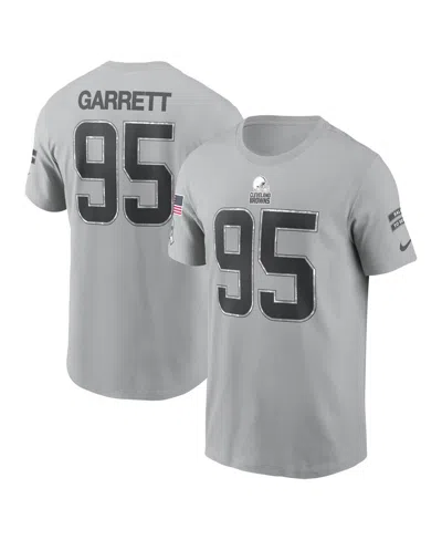 Nike Men's Myles Garrett Gray Cleveland Browns 2024 Salute To Service Name Number T-shirt