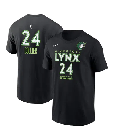 Nike Men's Napheesa Collierâ Black Minnesota Lynx Rebel Edition Name Number T-shirt