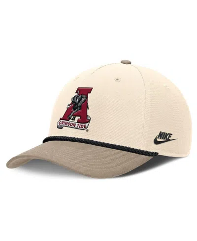 Nike Men's Natural Alabama Crimson Tide Rise Legacy Throwback Logo Adjustable Hat In Brown