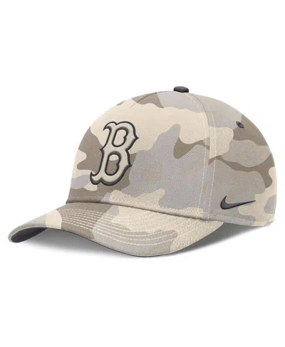 Nike Men's Natural Boston Red Sox Camo Pack Rise Adjustable Hat In Brown