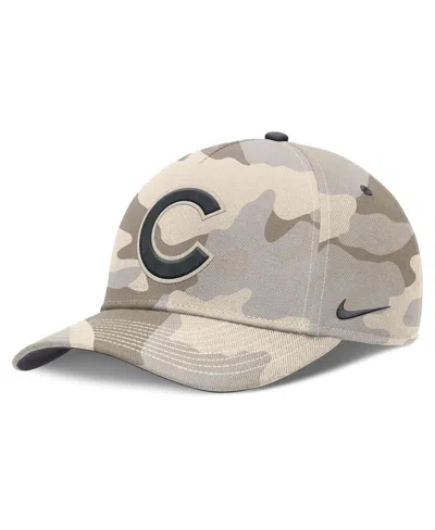 Nike Men's Natural Chicago Cubs Camo Pack Rise Adjustable Hat In Brown