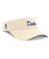Nike Men's Natural Duke Blue Devils Primetime Ace Adjustable Visor Hat In Natural