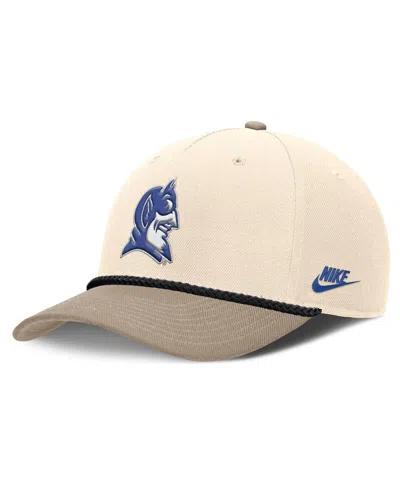 Nike Men's Natural Duke Blue Devils Rise Legacy Throwback Logo Adjustable Hat In Brown