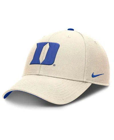 Nike Men's Natural Duke Blue Devils Rise Primetime Performance Trucker Adjustable Hat In Brown
