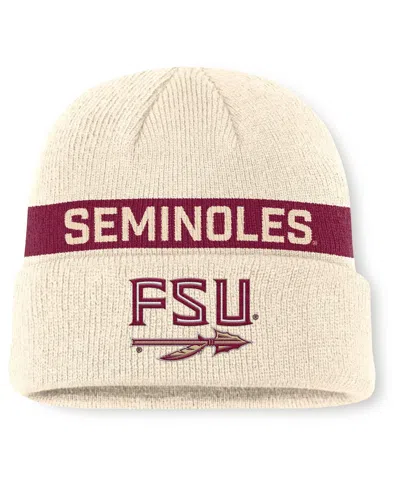 Nike Men's Natural Florida State Seminoles Peak Primetime Utility Cuffed Knit Hat In Brown