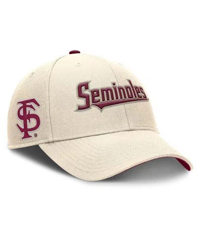 NIKE MEN'S NATURAL FLORIDA STATE SEMINOLES PRIMETIME RISE ADJUSTABLE HAT