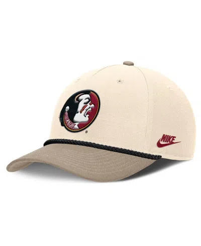 Nike Men's Natural Florida State Seminoles Rise Legacy Throwback Logo Adjustable Hat In Brown
