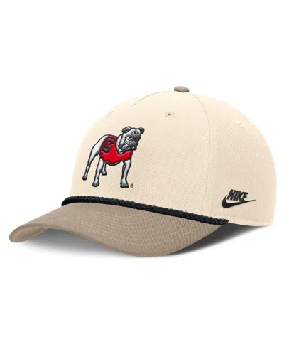 Nike Men's Natural Georgia Bulldogs Rise Legacy Throwback Logo Adjustable Hat In Brown
