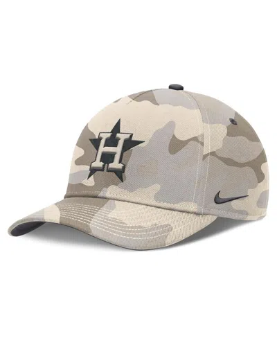 Nike Men's Natural Houston Astros Camo Pack Rise Adjustable Hat In Brown