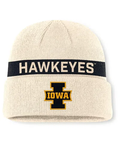 Nike Men's Natural Iowa Hawkeyes Peak Primetime Utility Cuffed Knit Hat In Neutral