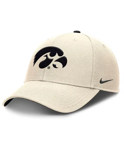 Nike Men's Natural Iowa Hawkeyes Rise Primetime Performance Trucker Adjustable Hat In Brown