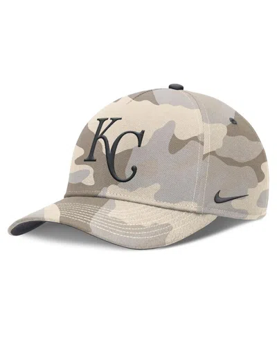 Nike Men's Natural Kansas City Royals Camo Pack Rise Adjustable Hat In Brown