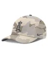 Nike Men's Natural Los Angeles Angels Camo Pack Rise Adjustable Hat In Brown