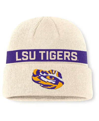 Nike Men's Natural Lsu Tigers Peak Primetime Utility Cuffed Knit Hat In Neutral
