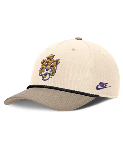 Nike Men's Natural Lsu Tigers Rise Legacy Throwback Logo Adjustable Hat In Brown