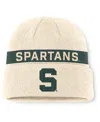 Nike Men's Natural Michigan State Spartans Peak Primetime Utility Cuffed Knit Hat In Neutral