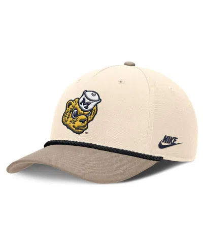 Nike Men's Natural Michigan Wolverines Rise Legacy Throwback Logo Adjustable Hat In Brown