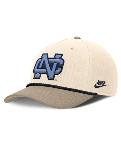 Nike Men's Natural North Carolina Tar Heels Rise Legacy Throwback Logo Adjustable Hat In Brown