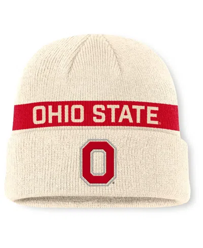 Nike Men's Natural Ohio State Buckeyes Peak Primetime Utility Cuffed Knit Hat In Brown