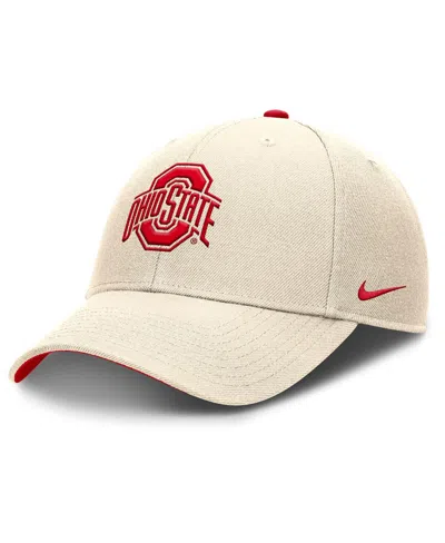 Nike Men's Natural Ohio State Buckeyes Rise Primetime Performance Trucker Adjustable Hat In Brown