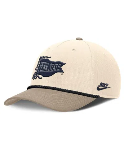 Nike Men's Natural Penn State Nittany Lions Rise Legacy Throwback Logo Adjustable Hat In Brown