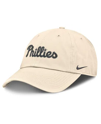Nike Natural Philadelphia Phillies Camo Pack Club Adjustable Hat In Brown
