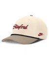 Nike Men's Natural Stanford Cardinal Rise Legacy Throwback Logo Adjustable Hat In Brown